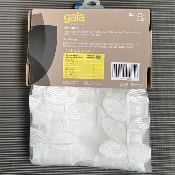 *new* pair of sheer white embroidered curtains - Picture 3 of 5